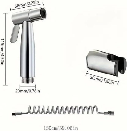 Handheld Toilet Bidet Sprayer Kit – High-Pressure Stainless Steel Hose for Personal Hygiene, Feminine Care & Cloth Diaper Cleaning