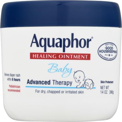 Aquaphor Baby Healing Ointment (14 Oz) + 3-in-1 Diaper Rash Cream (3.5 Oz), Hypoallergenic and Fragrance Free Skin Care Set for Babies