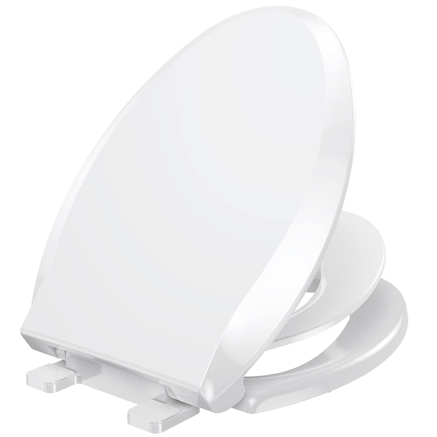 YASFEL Built in Potty Training Toilet Seat for Toddlers, Kids & Adults Biscuit Plastic Toilet Seats Elongated Slow Close with Magnets(Almond, 18.5”)