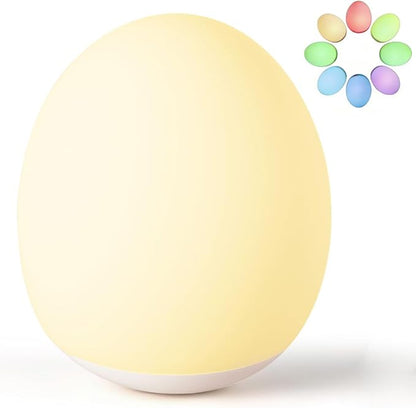 Night Light for Kids,Egg Night Light Light with 7 Colors Changing Mode & 30-Min Timer Portable Nursery Night Lamp forBaby Nursery & Kids Bedroom,DIY Hand-Painted Custom Lamp