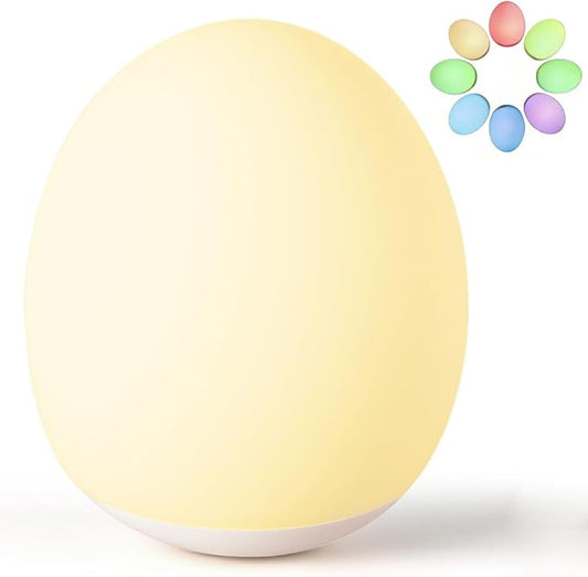 Night Light for Kids,Egg Night Light Light with 7 Colors Changing Mode & 30-Min Timer Portable Nursery Night Lamp forBaby Nursery & Kids Bedroom,DIY Hand-Painted Custom Lamp