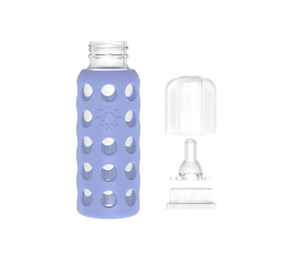 Lifefactory Glass Baby Bottle BPA Free | Protective Silicone Sleeve | 9 oz Pack of 2 | Mango, Kale