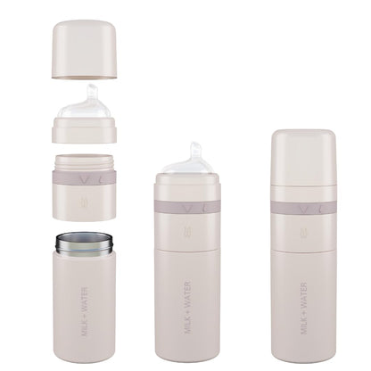 MILK & WATER All in One Baby Bottle & Baby Formula Dispenser On the Go, 5oz - Keeps Water Warm & Formula Fresh - Baby Formula Mixing Bottle with Anti Colic Nipple - Leak-Proof - 3+ Months (Pink)
