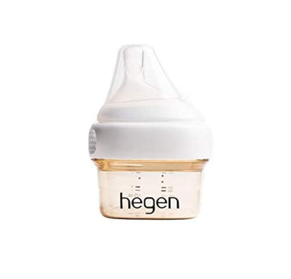 hegen Baby Bottles - Anti Colic Baby Bottles Wide Neck - Breastfeeding System 5 oz with Slow Flow Teats (2 Pack)