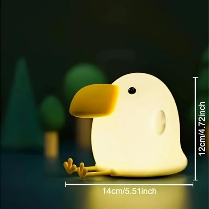 Bird Night Light,LED Silicone Animal Shaped Lamp,3 Level Dimmable,Nursery Nightlight for Desk Decor,Adult | Adorable Bird Gifts, Nursery Decor