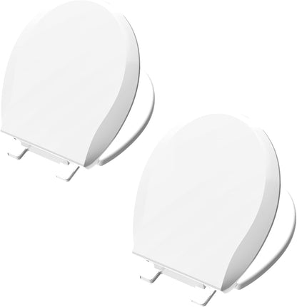 Aünsffer Toddler Toilet Seat with Potty Training Seat Round 16.5inch, 2 in 1 Toilet Seat for Family Built-in Baby Seat Removable, Soft Close + Easy Clean, PP Safe Material, Pink