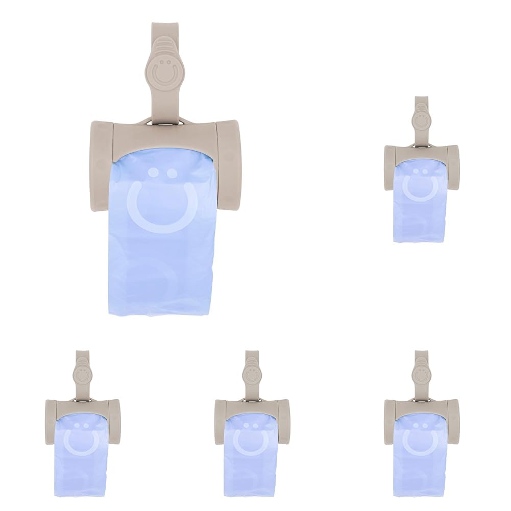 Ubbi Retractable On the Go Bag Dispenser for Travel, Diaper Bag Accessory Must Have for Newborn, Helpful Item, Baby Gift, Lavender Scented, Gray