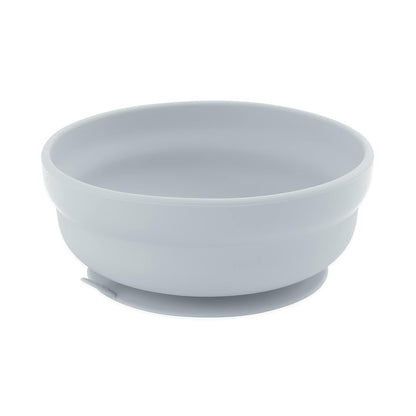 Bumkins Baby Bowl, Silicone Suction, for Babies, Toddlers and Kids, Baby Led Weaning, Feeding Essentials, Platinum Silicone, Non Skid Sticky Bottom, Supplies for Children Ages 6 Months Up, Gray