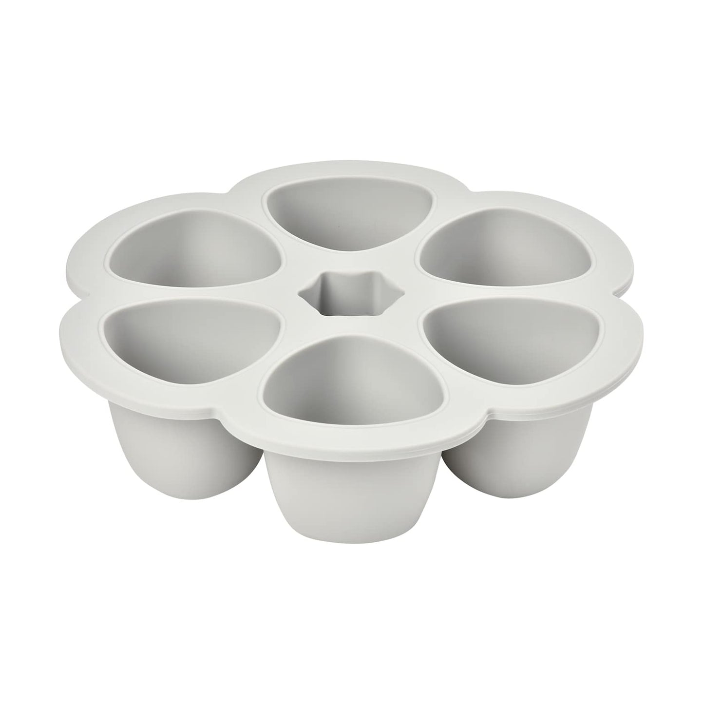 Beaba Multiportions Premium Quality Silicone Baby Food Freezer Tray with Clip On Lid, Baby Food Storage Container Ice Cube Tray Maker, Made in Italy, Cloud, 3 oz