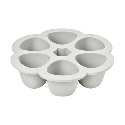 Beaba Multiportions Premium Quality Silicone Baby Food Freezer Tray with Clip On Lid, Baby Food Storage Container Ice Cube Tray Maker, Made in Italy, Cloud, 3 oz