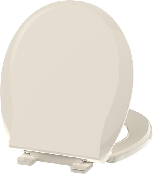 Aünsffer Toddler Toilet Seat with Potty Training Seat Round 16.5inch, 2 in 1 Toilet Seat for Family Built-in Baby Seat Removable, Soft Close + Easy Clean, PP Safe Material, Pink