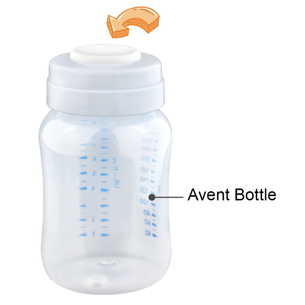 Maymom Screw Lids Aka Travel Caps with Rewritable Sealing Disc Compatible with Avent Bottle, Maymom Wide Mouth Bottles; Cap Replace Avent Natural Bottle Sealing Ring and Sealing Disc, 6pcs. (Blue)