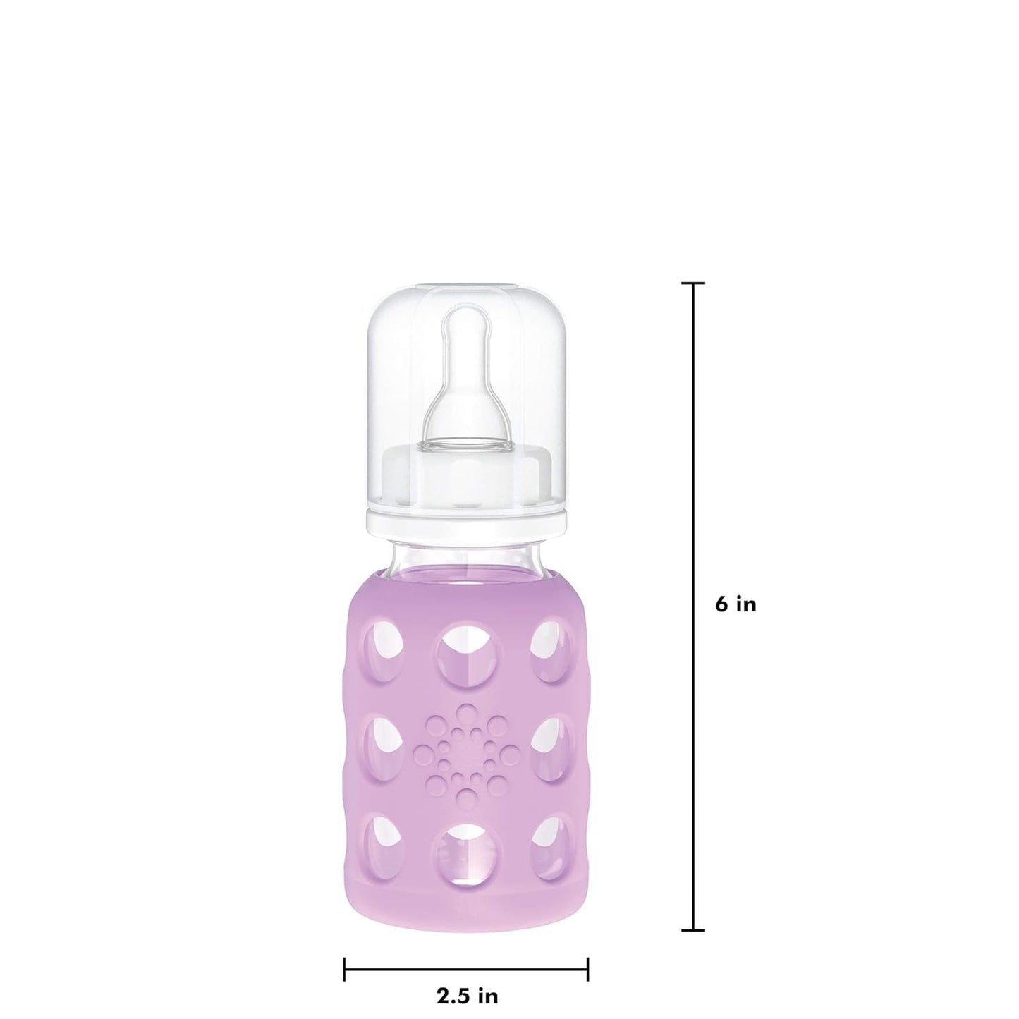 Lifefactory Glass Baby Bottle with Stage 1 Nipple and Protective Silicone Sleeve Cantaloupe, 4 Oz