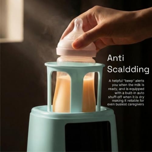 Baby Bottle Warmer, 3-in-1 Milk Warmer, Defrosts Frozen Breastmilk, LED Display, Night Light, Steam Sterilizer, Adjustable Temp, Perfect for Formula, Food Jars, Newborn Gift (White)