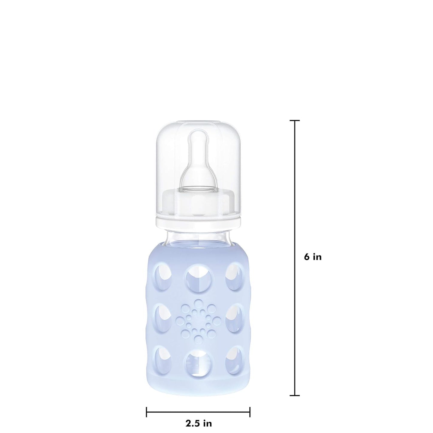 Lifefactory Glass Baby Bottle BPA Free | Protective Silicone Sleeve | 4 oz Pack of 2 | Cantaloupe, Banana