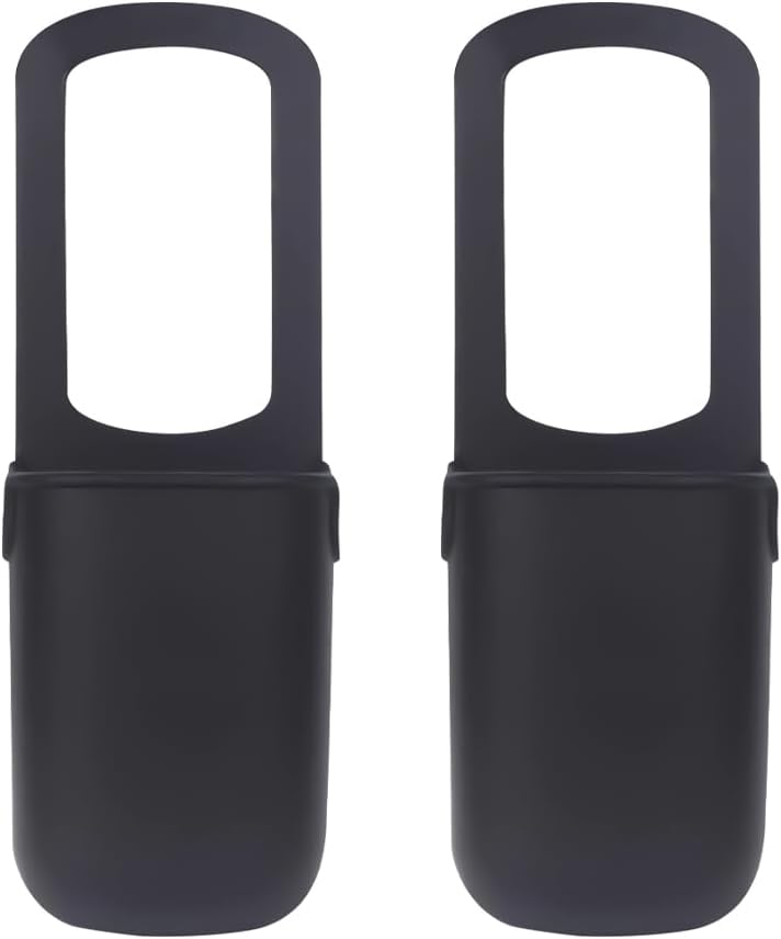 Stroller Cup Holder, 2 Pack Silicone Portable Cup Holder Storage Organizer for Strollers, Treadmills, Wheelchairs, Golf Cart, Picnic, Park, Garden and Travel (Black)