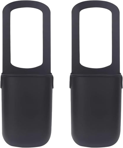 Stroller Cup Holder, 2 Pack Silicone Portable Cup Holder Storage Organizer for Strollers, Treadmills, Wheelchairs, Golf Cart, Picnic, Park, Garden and Travel (Black)