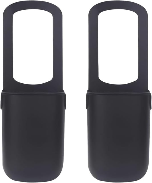 Stroller Cup Holder, 2 Pack Silicone Portable Cup Holder Storage Organizer for Strollers, Treadmills, Wheelchairs, Golf Cart, Picnic, Park, Garden and Travel (Black)