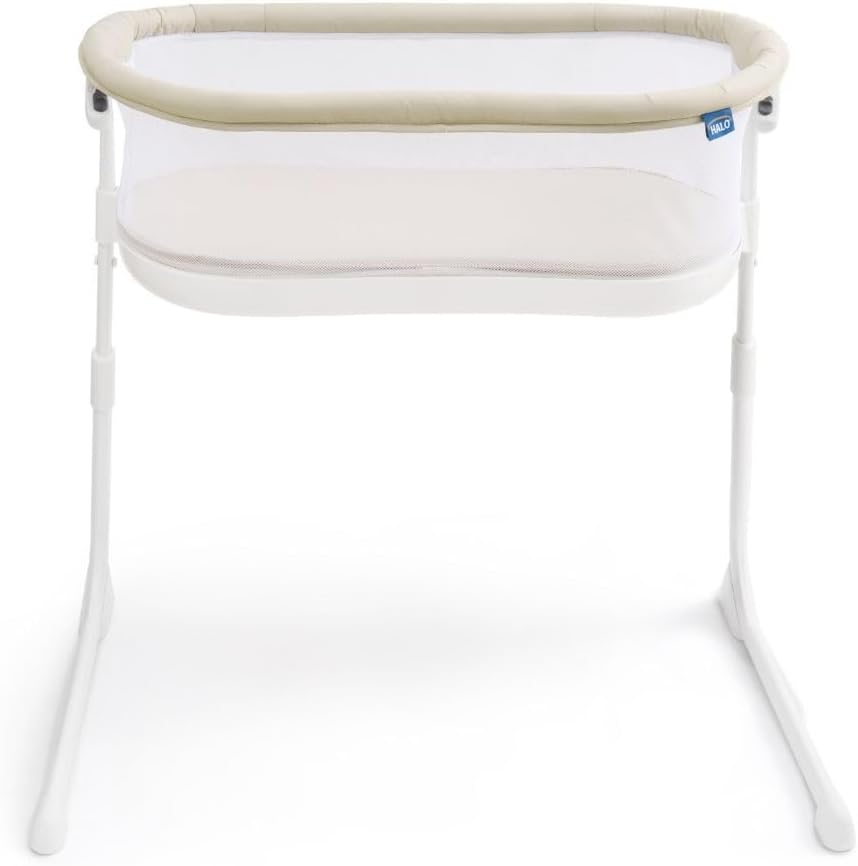 HALO® BassiNest® Bedside Sleeper – Breathable Baby Bassinet Slides Over Bed with Mesh Walls for Airflow & Visibility, Lowering Wall for Easy Access, Fits Most Beds