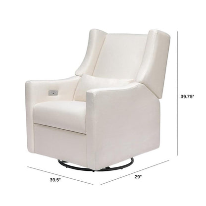 Kiwi Glider Recliner w/Electronic Control and USB | in Almond Teddy Loop w/Light Wood Base, Greenguard Gold Certified