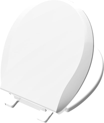 Aünsffer Toddler Toilet Seat with Potty Training Seat Round 16.5inch, 2 in 1 Toilet Seat for Family Built-in Baby Seat Removable, Soft Close + Easy Clean, PP Safe Material, Pink