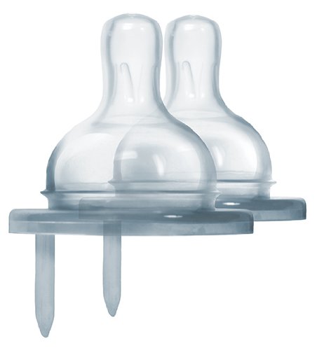 Pura Infant Bottle Nipple 2-Pack - Medical-Grade Silicone, Anti-Colic, Slow Flow, BPA-Free