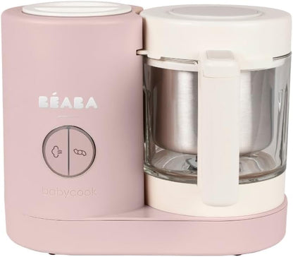 BEABA Babycook Neo, Baby Food Maker, Glass Bowl Baby Food Processor, 4 in 1 Steam Cook & Blender, Stainless Steel Steam Basket, Easy Clean Reservoir, 5.5 Cup Capacity, Eucalyptus
