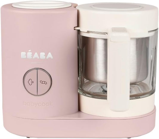 BEABA Babycook Neo, Baby Food Maker, Glass Bowl Baby Food Processor, 4 in 1 Steam Cook & Blender, Stainless Steel Steam Basket, Easy Clean Reservoir, 5.5 Cup Capacity, Eucalyptus