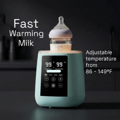 Baby Bottle Warmer, 3-in-1 Milk Warmer, Defrosts Frozen Breastmilk, LED Display, Night Light, Steam Sterilizer, Adjustable Temp, Perfect for Formula, Food Jars, Newborn Gift (White)