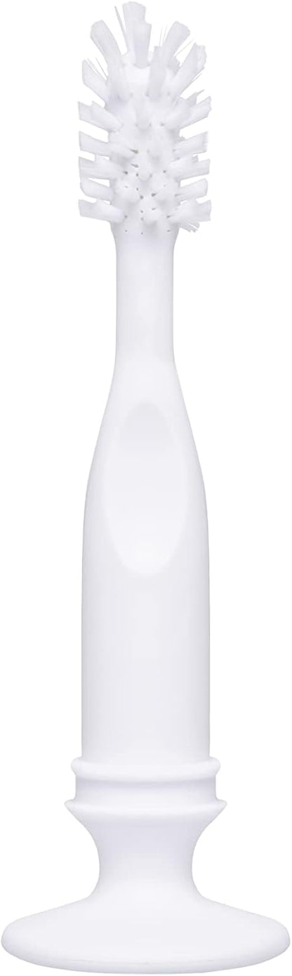 Ubbi Deluxe Baby Bottle Cleaning Set Includes a Nipple Brush with Suction Cup, Oat