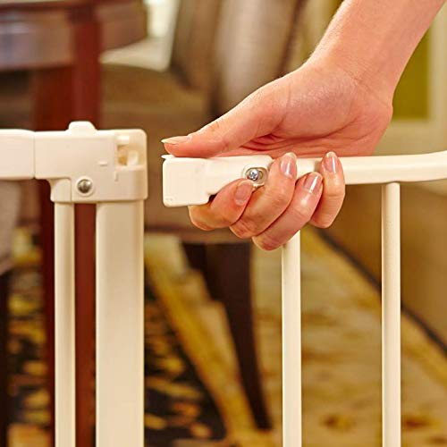 Toddleroo by North States - Deluxe Décor Safety Gate: Hardware Mounted Extra Wide Metal Baby Gate - Adjustable Child Gate - 38.3 to 72 Inches Wide - 30 Inches Tall - Warm White