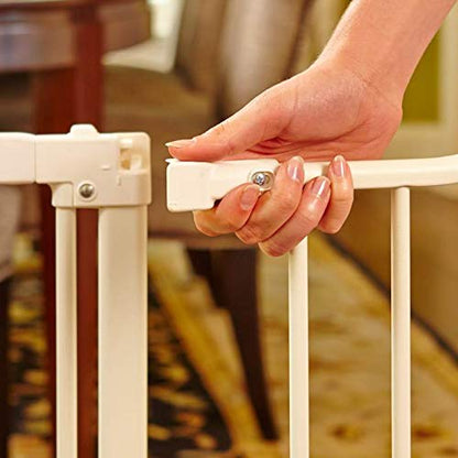 Toddleroo by North States - Deluxe Décor Safety Gate: Hardware Mounted Extra Wide Metal Baby Gate - Adjustable Child Gate - 38.3 to 72 Inches Wide - 30 Inches Tall - Warm White