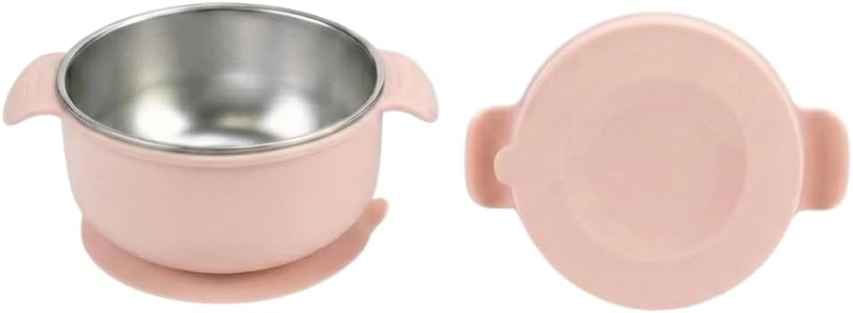 Stainless Steel Baby Suction Bowls with Handles 2 Pack, Non-Slip Children Food Bowl with Silicone Sleeve for Kids Toddlers Infants, Unbreakable & Non Toxic (Sage Green & Mocha Mousse)