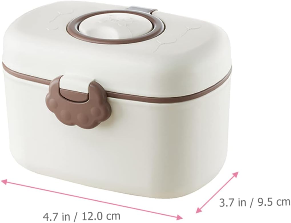 Kisangel Baby Formula Container Portable Milk Powder Box with Leak-Proof Lid and Separate Spoon Fork Compact 4.72X3.74X2.95 Inch for Infant Formula Snacks and Baby Food Storage