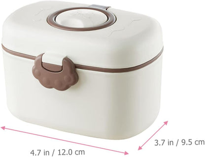 Kisangel Baby Formula Container Portable Milk Powder Box with Leak-Proof Lid and Separate Spoon Fork Compact 4.72X3.74X2.95 Inch for Infant Formula Snacks and Baby Food Storage