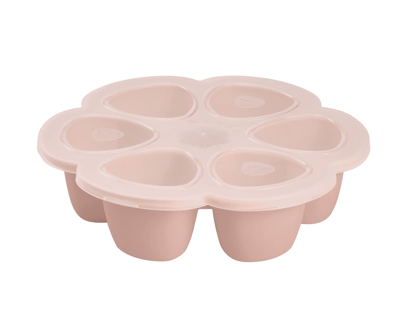 Beaba Multiportions Premium Quality Silicone Baby Food Freezer Tray with Clip On Lid, Baby Food Storage Container Ice Cube Tray Maker, Made in Italy, Cloud, 3 oz
