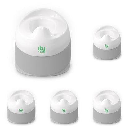 Ingenuity Ready Set Go Potty Training Toilet, Removable Bowl, Non-Skid Bottom, Wide Stable Base, Age 18 Months & Up, White & Grey