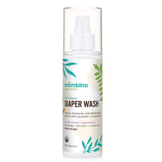 Mambino Organics Diaper Area Wash, Gentle No-Rinse Diaper Rash Spray for Sensitive Skin, Baby Cleansing Water with Organic Chamomile, Vegan, Safe for Newborns, 5 fl oz