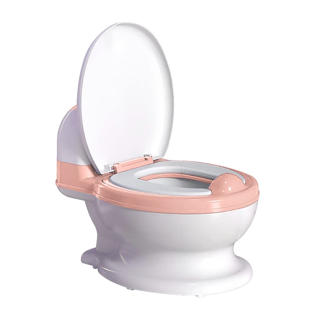 Potty Training Toilet, Realistic Potty Training Seat, Toddler Potty Chair with Soft Seat, Removable Potty Pot, Toilet Tissue Dispenser and Splash Guard, Non-Slip for Toddler& Baby& Kids