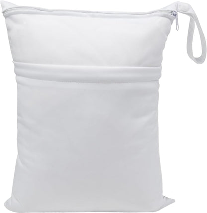 Wet Dry Bag for Baby Cloth Diapers, Waterproof Reusable with Two Zippered Pockets Travel Beach Pool Soiled Baby Items Yoga Gym Bag for Swimsuits or Wet Clothes (yellow)