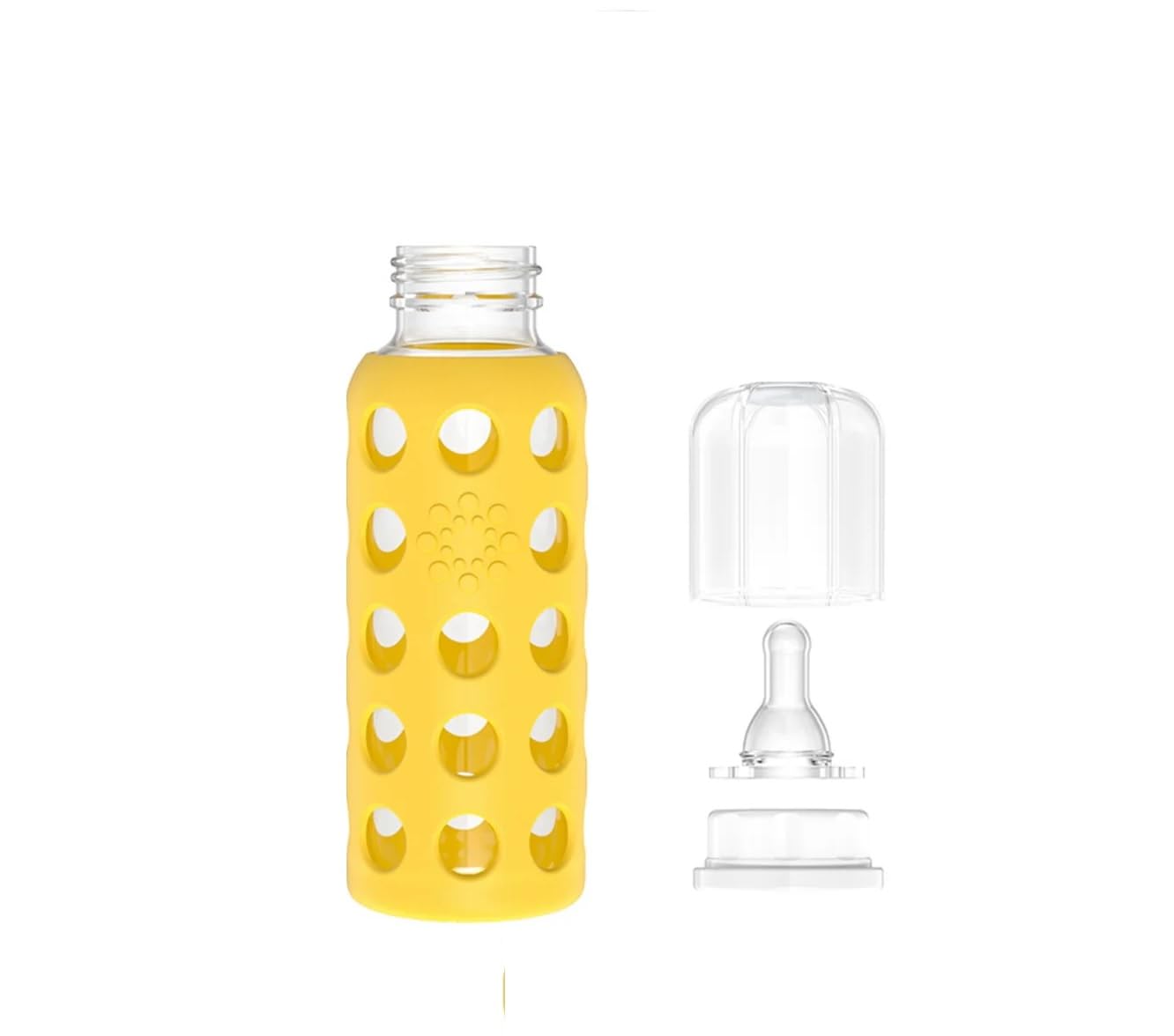 Lifefactory Glass Baby Bottle BPA Free | Protective Silicone Sleeve | 9 oz Pack of 2 | Mango, Kale