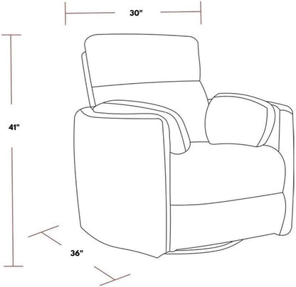 Pemberly Row Premium Fabric Glider Power Recliner Nursery Rocking Chair for Living Room, Kids Room, Rocker Swivel Recliner with USB Port in Tan Brown