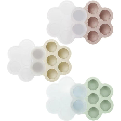 PandaEar 3 Pack Baby Food Freezer Tray with Lids, Silicone Baby Food Storage Container for Homemade Baby Food, Purees, Breastmilk (Blue/Green/Carnation)
