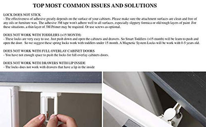 Vmaisi 24 Pack Cabinet Locks Child Safety Latches - Baby Proofing Cabinets Drawer Lock with Adhesive Easy Installation - No Drilling or Extra Screws (White)