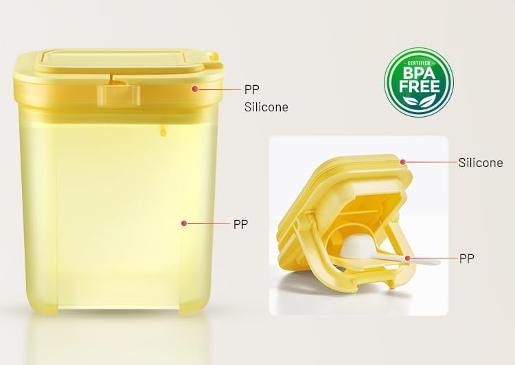 Shockproof Airtight Baby Formula Container with Scoop，Baby Formula Dispenser for Travel Outdoor Activities,BPA Free (Yellow, 1000ml)