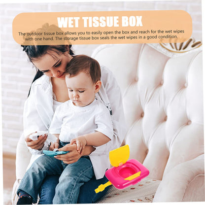 2Pcs Portable Wipes Dispenser Case Reusable Wipe Holder for Travel Easy to Clean and for Cribs High Chairs Go Use and Design