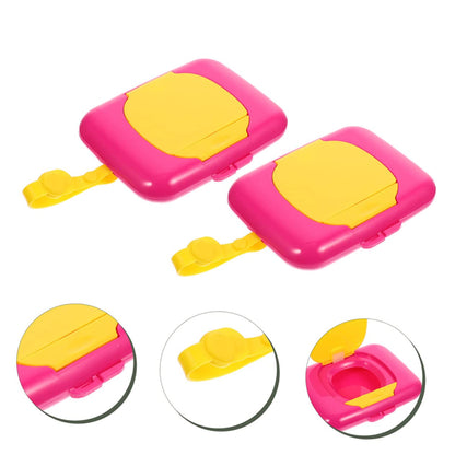 2Pcs Portable Wipes Dispenser Case Reusable Wipe Holder for Travel Easy to Clean and for Cribs High Chairs Go Use and Design