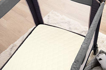 American Baby Company Waterproof Pack N Play Playard Mattress Protector, Quilted Fitted Protector Pad Cover Made with Organic Cotton Top Layer, 39" x 27" (Pack of 2)