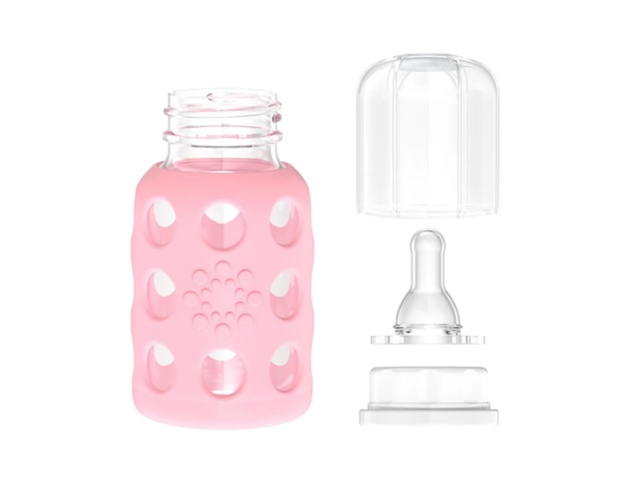 Lifefactory Glass Baby Bottle BPA Free | Protective Silicone Sleeve | 9 oz Pack of 2 | Mango, Kale