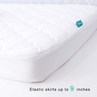 Pack and Play Sheets Mattress Pad Protector Fitted Waterproof Playard Mattress Cover, Compatible with Graco Pack n Play & Dream On Me & Pamo Babe, Playpen/Playard Sheet Quilted, Gray, 39" x 27"